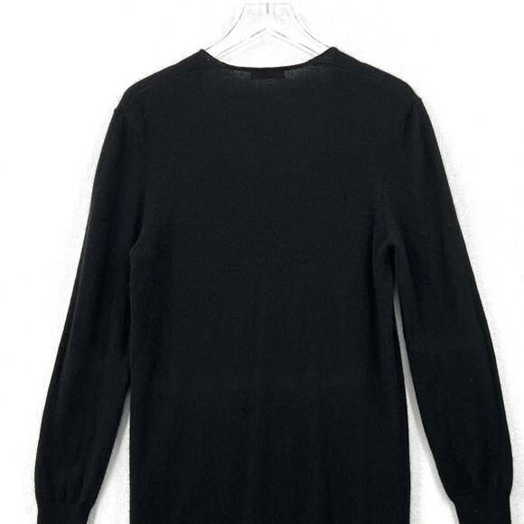 EQUIPMENT Rosemary Cashmere Sweater Dress Women M Black Deep V Neck Lightweight - Picture 7 of 16